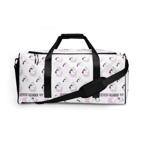 Leaning (Foam Cup) Repeating Design - White Duffle Bag
