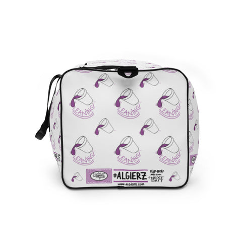Leaning (Foam Cup) Repeating Design - White Duffle Bag