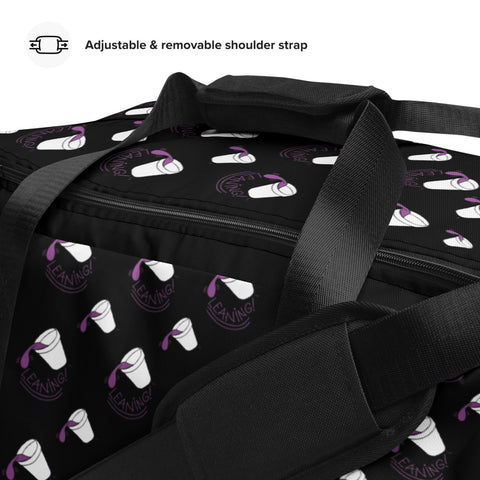 Leaning (Foam Cup) Repeating Design - Black Duffle Bag
