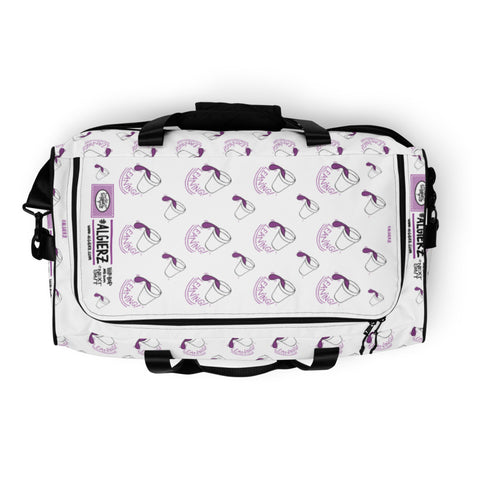 Leaning (Foam Cup) Repeating Design - White Duffle Bag