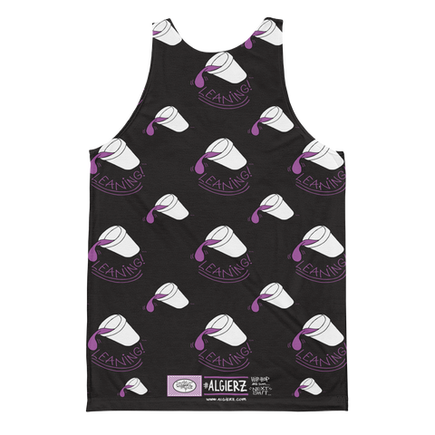 Leaning Foam Drank Cup Repeating Design - Tank Top (Black)