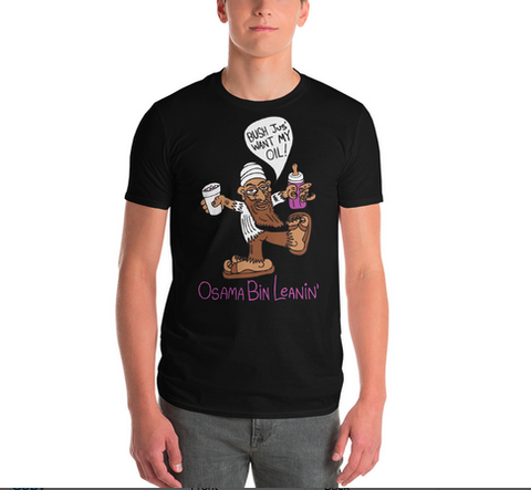 Osama Bin Leaning, Black T-Shirt