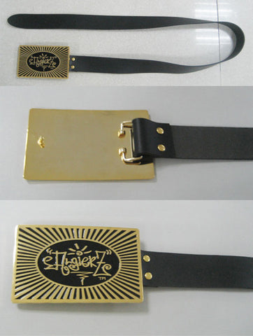 Leather Belt - Large Algierz Flag Gold