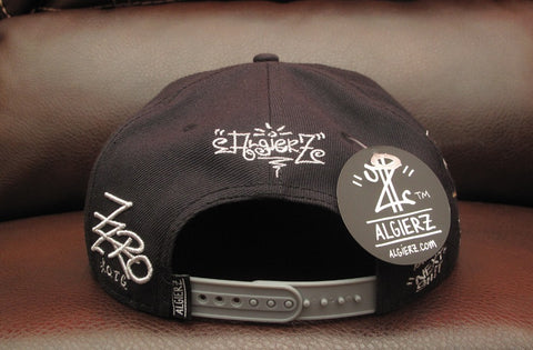 Tommy Gun Black Snapback with "I'm A Gangsta Never Been a Romantic" Embroidery