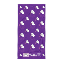 Leaning Foam Drank Cup Repeating Design - Beach Blanket Towel (Purple)