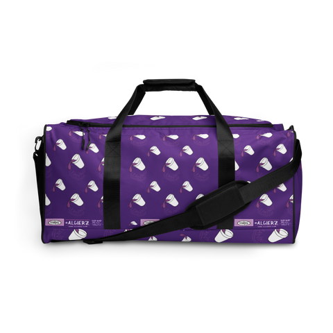 Leaning (Repeating Design) Duffle Bag - Purple