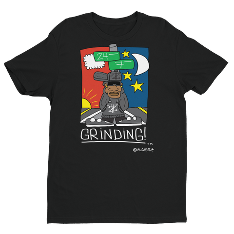 Grinding 24/7  - Black T-Shirt